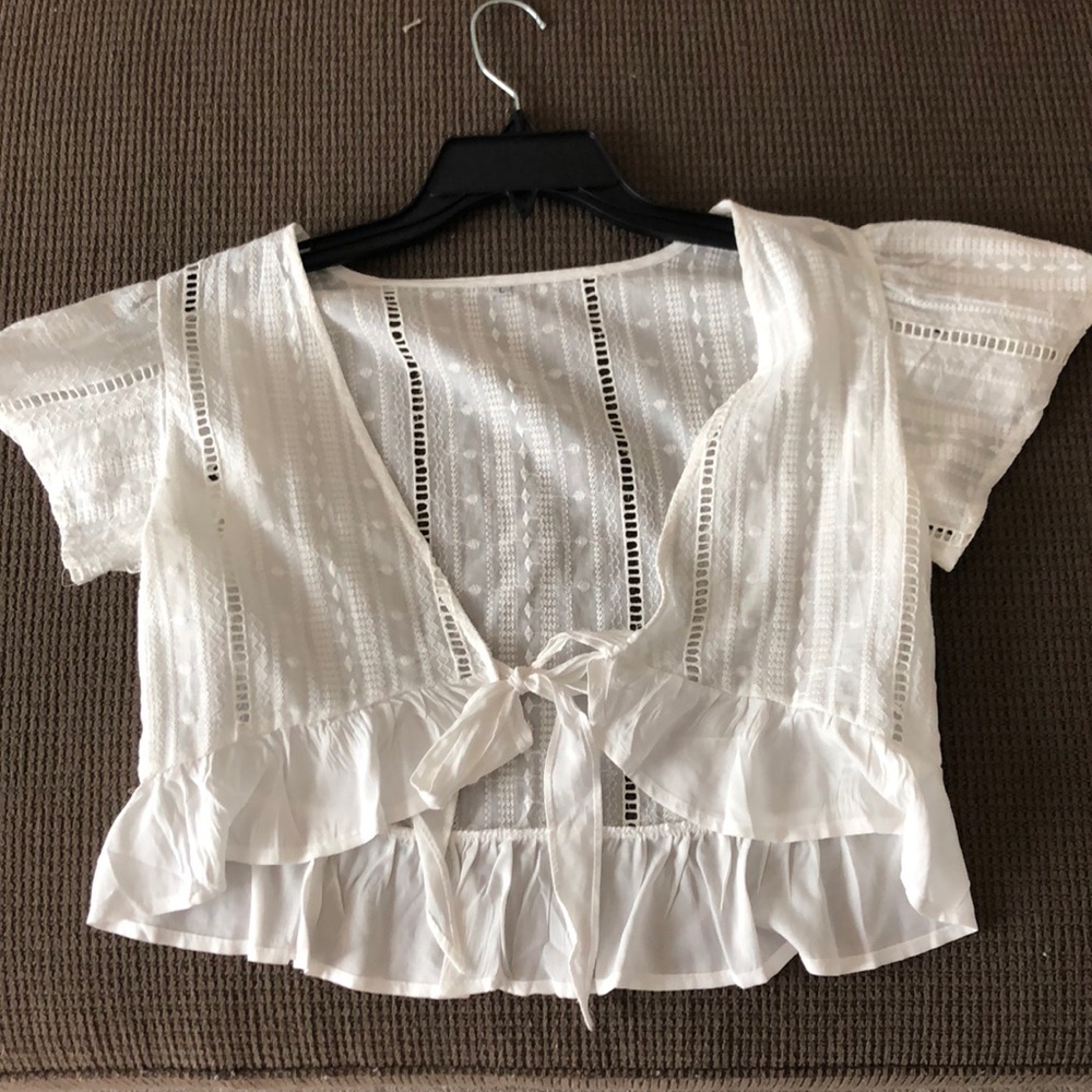 ROMWE white tie crop